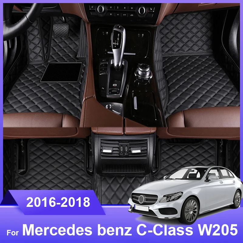 

Custom Fit Car Floor Mat for Mercedes Benz C-Class W205 Accessories Interior ECO Durable Thick Carpet Customize for left hand