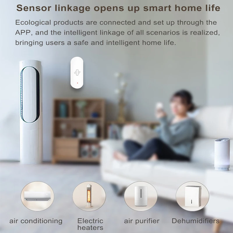 CPVAN WIFI vibration Sensor Detector Wireless Smart sensor motion Alarm Detecto