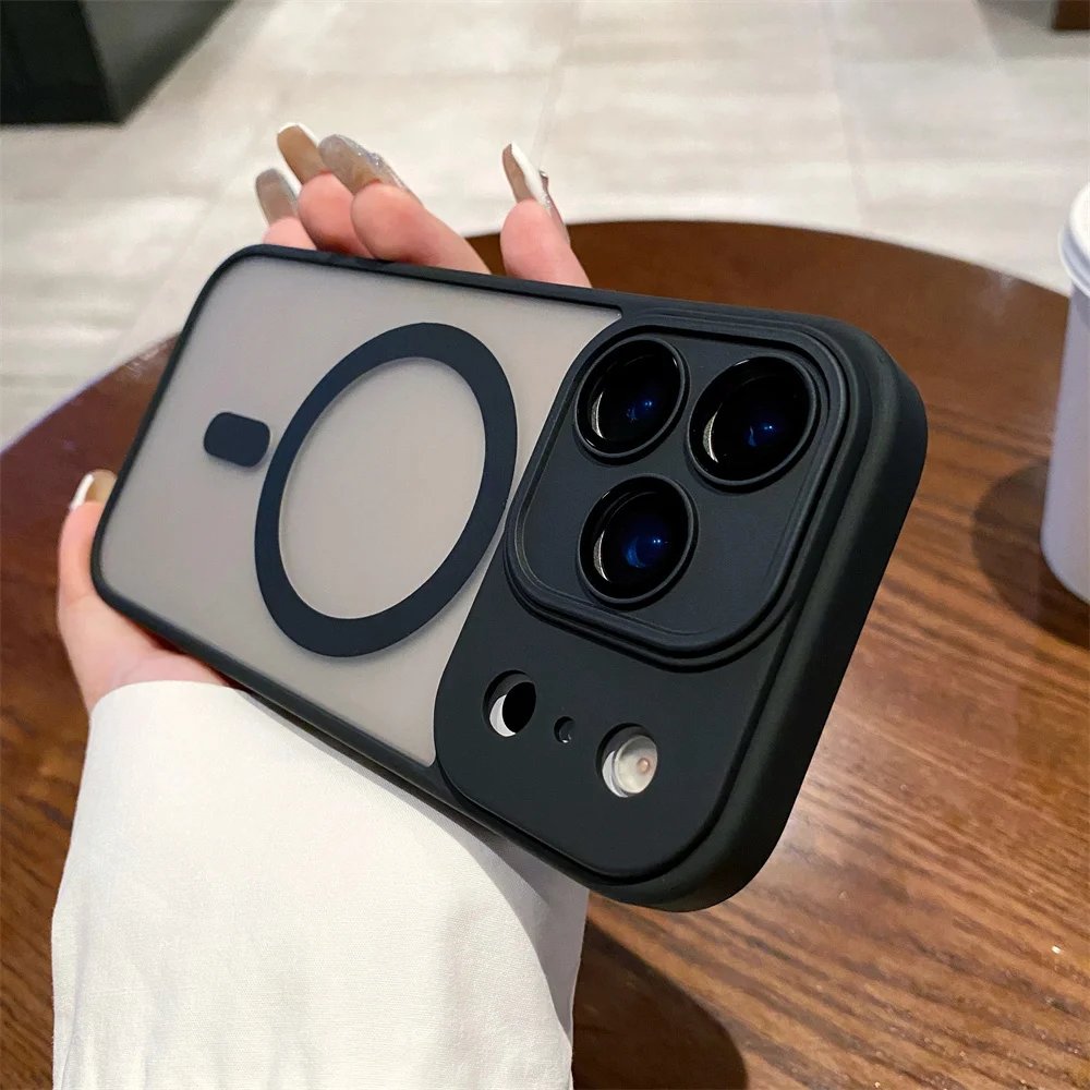 Matte Frosted Magnetic Case with Lens Protection