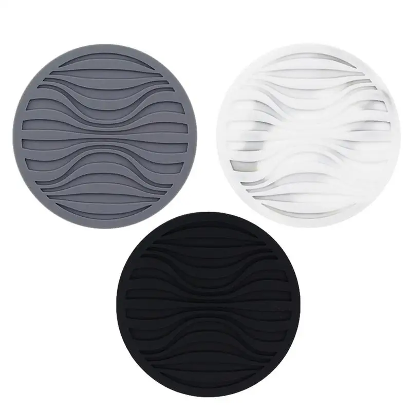 

Silicone Cup Coasters Heat Resistant Salvers Round Dining Table Placemats Anti Slip Decorative Plate Boards For Pots Mugs