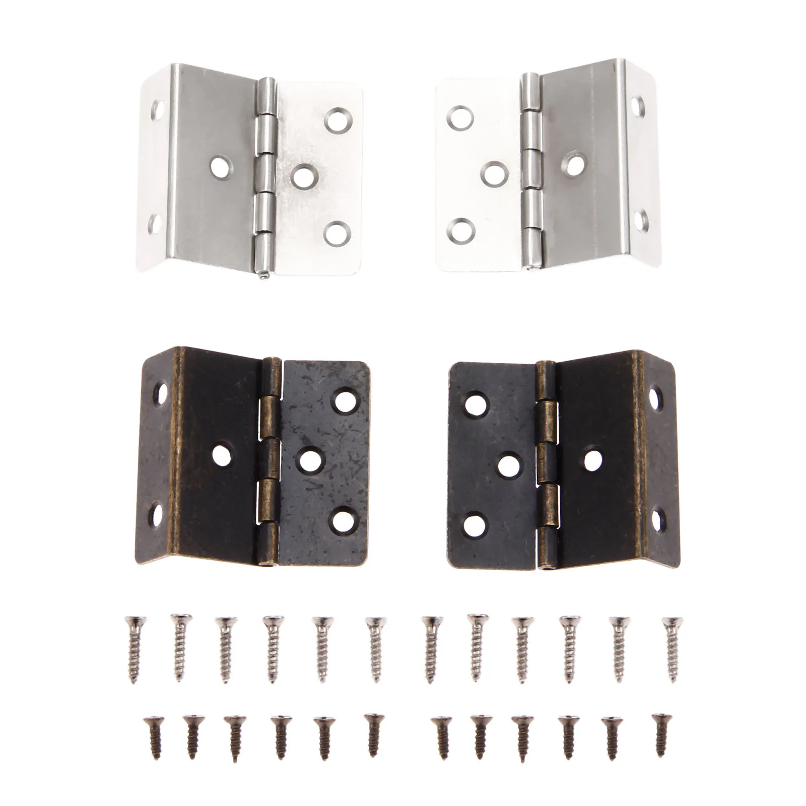 2Pcs Decorative Box Hing Screw Three Folding Hinge Hardware For Door/Cabinet/Furniture/Vintage Jewelry Chest Bronze/silver furniture hinge wooden box hinge cabinet door hinges cabinet hinges bronze butterfly hinges