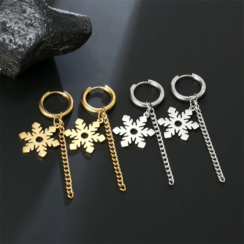 Punk Edelstahl Celtics Knoten Creolen trend ige Monds tern Ketten Tropfen Ohrring Wikinger Amulett Vintage Ohrschmuck Großhandel – Detail 13