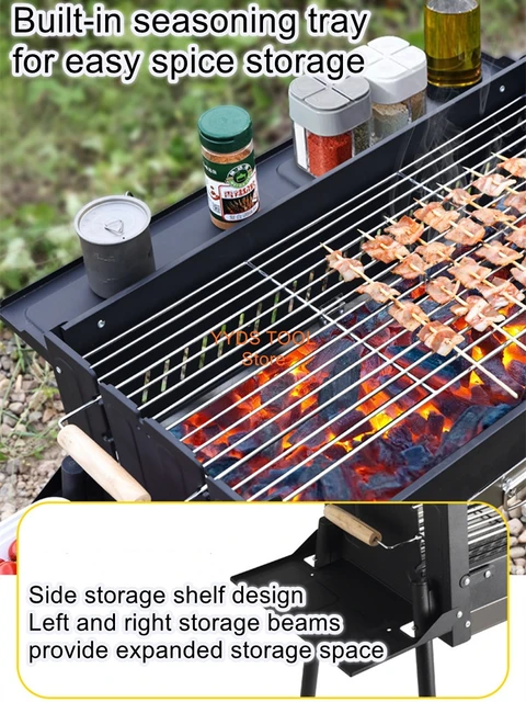 Home Charcoal Grill Portable Outdoor Barbecue Stove Meat Roaster Skewer Grill Charcoal Grill Rack 4