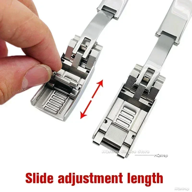 Watch Buckle 9x9mm Stainless Steel Watch Clasp For Rolex DAYTONA SUBMARINER Fine-tuning Pull Button Watch Band Buckle For GMT Yacht-Master