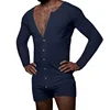 2024 Spring Solid Color Tight Jumpsuit Cross-border European and American New Home Wear Long-sleeved Sexy Jumpsuit 3