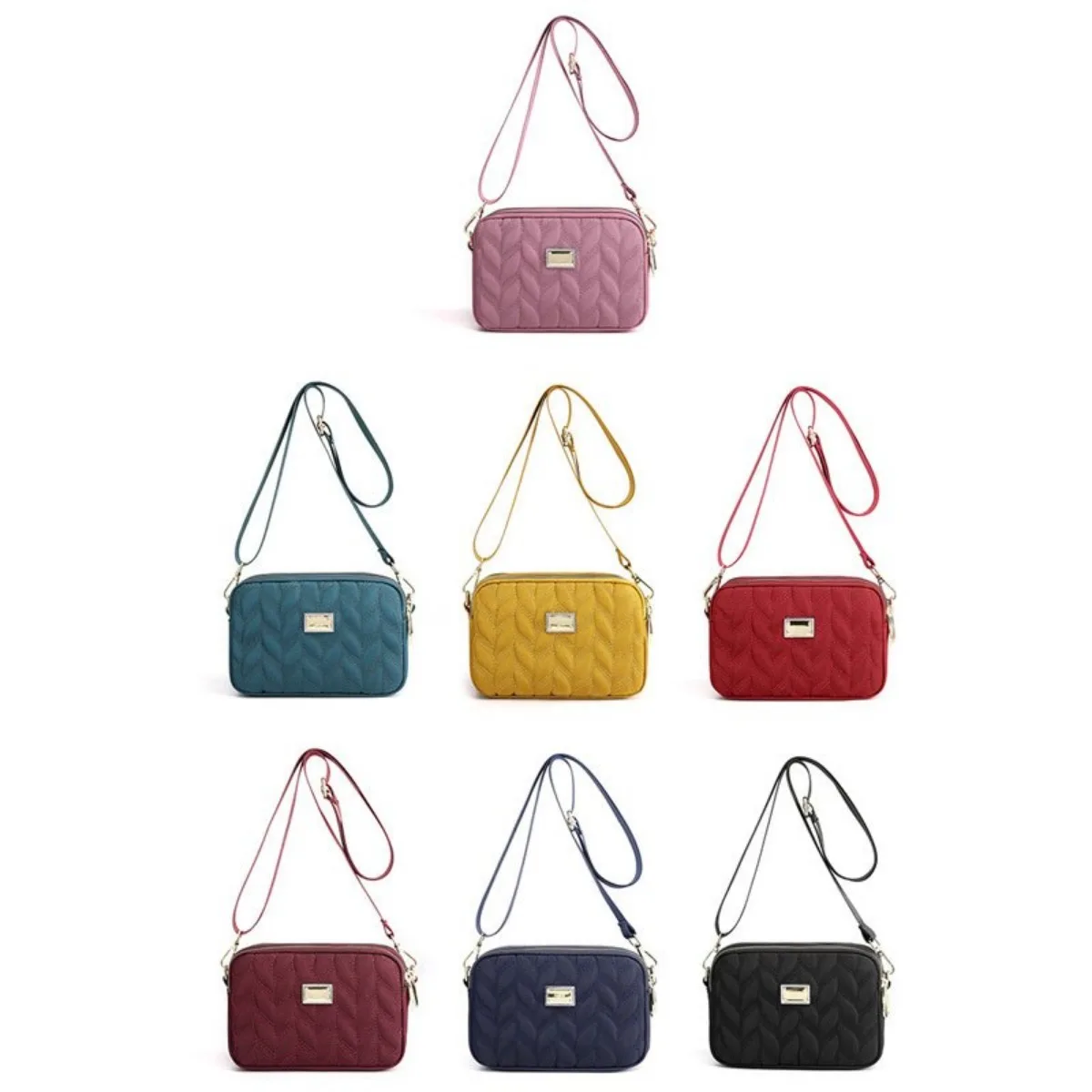 Fashion Multi Pockets Crossbody Bag Trendy Nylon Shoulder Bags Women's Casual Handbag Solid color Phone Purse For Shopping Work