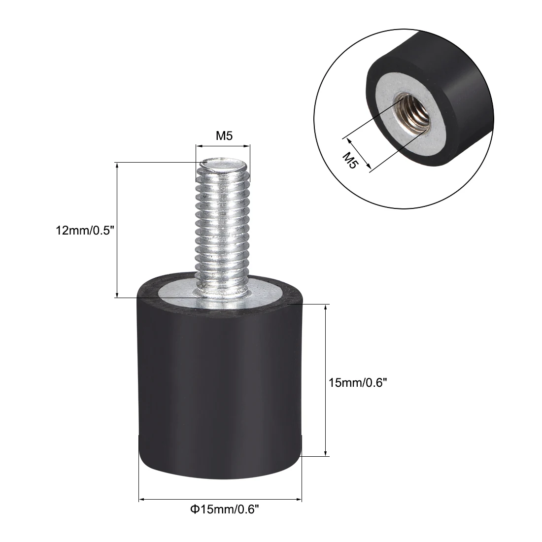 2 יחידות M4 M5 M6 M8 זכר לנקבה חוט גומי מונע זעזוע פד דמפר אנטי רטט בידוד מתקן למכונת ריתוך