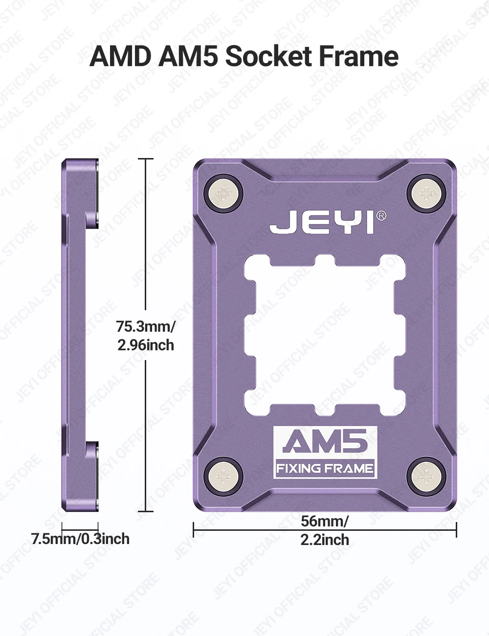 JEYI AM5 CPU Anti-Biegung Sockel Rahmen Aluminium AMD Biegekorrektor Befestigungshalter für 7950X,7900X,7700X,6000X Anti-Warping – Detail 7