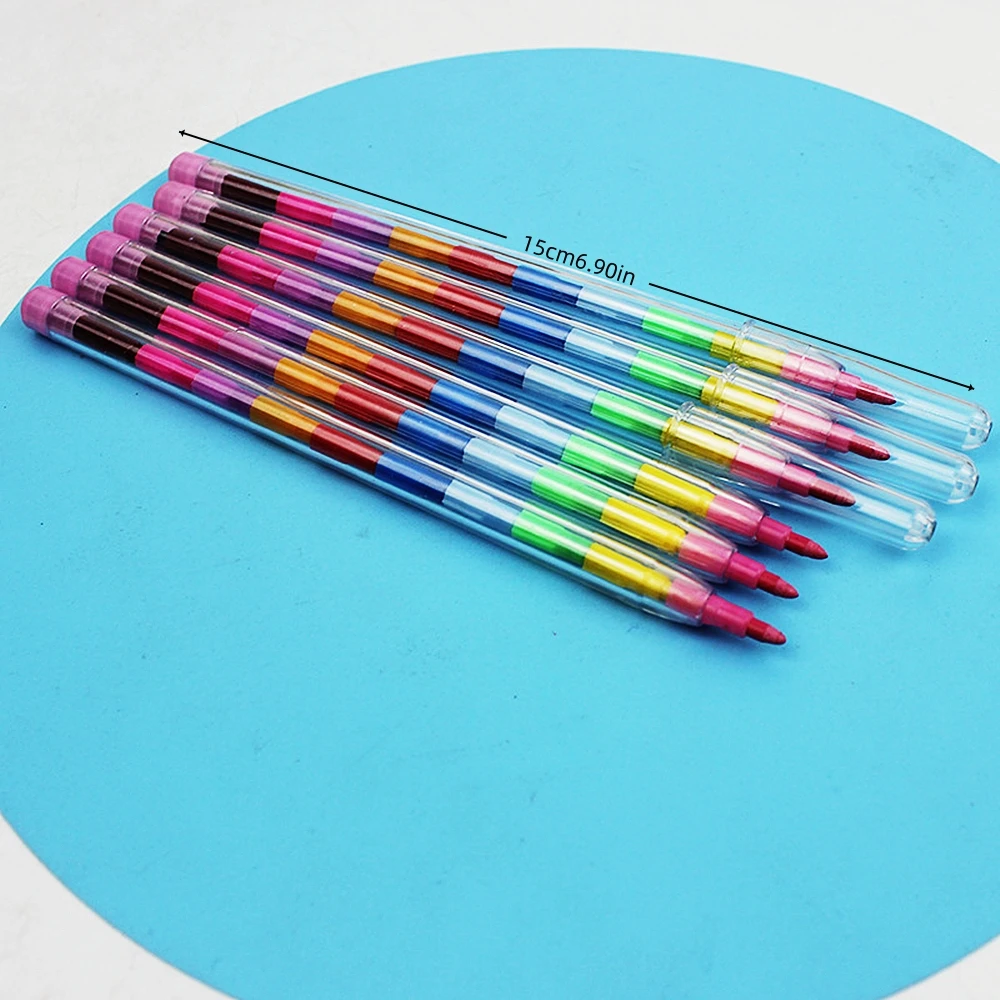 12-36Pcs Set Stackable Colorful Painting Graffiti Crayons Kids Party Supplies Birthday Gifts Kindergarten School Teacher Prizes - 6
