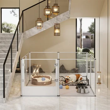 Extra Large Dog Playpen Acrylic Enclosure Pet Animal Bunny Ferrets Dog Fence Cage Pet Whelping Box with Waterproof Fertility Pad 3