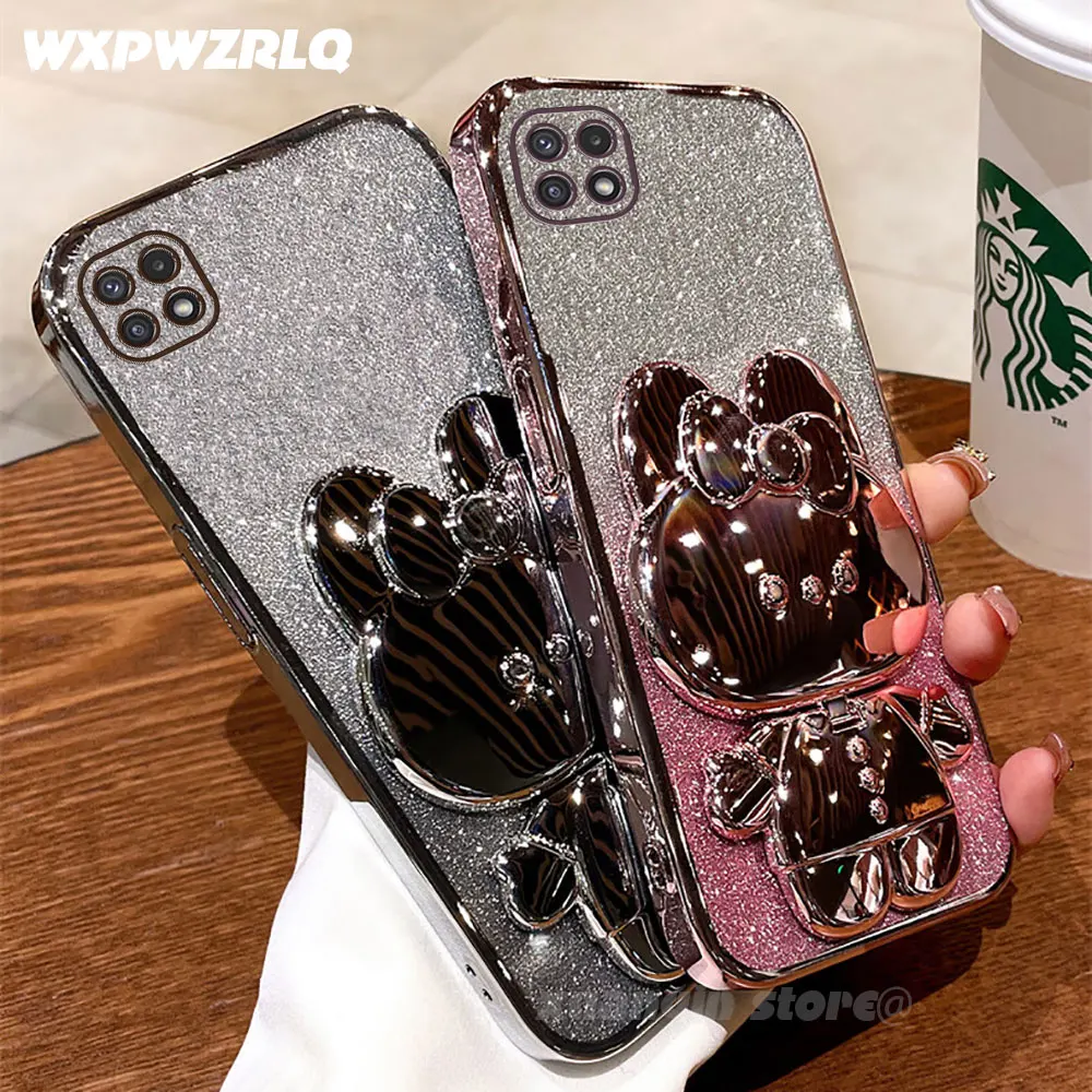 Elegant Rabbit Mirror Bracket Electroplated Phone Case