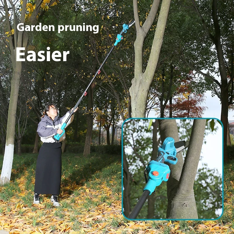 Electric Chain Saw Pruning Cutter Long Pole Chainsaw Garden Pruner Shears By DIY Gardeners With Brushless Lithium Battery