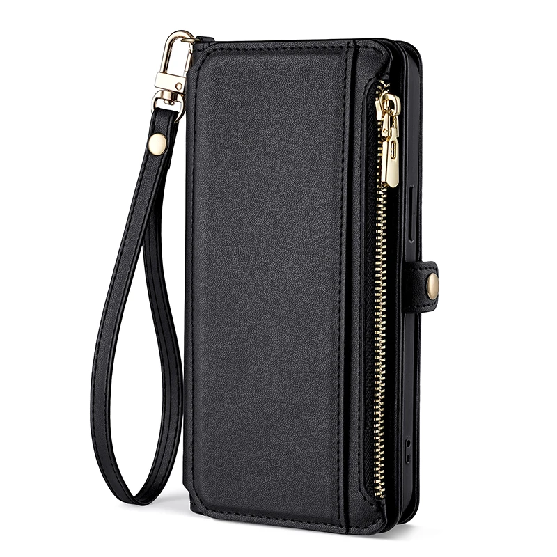 Premium Flip Card Slot Leather Crossbody Wallet Phone Case