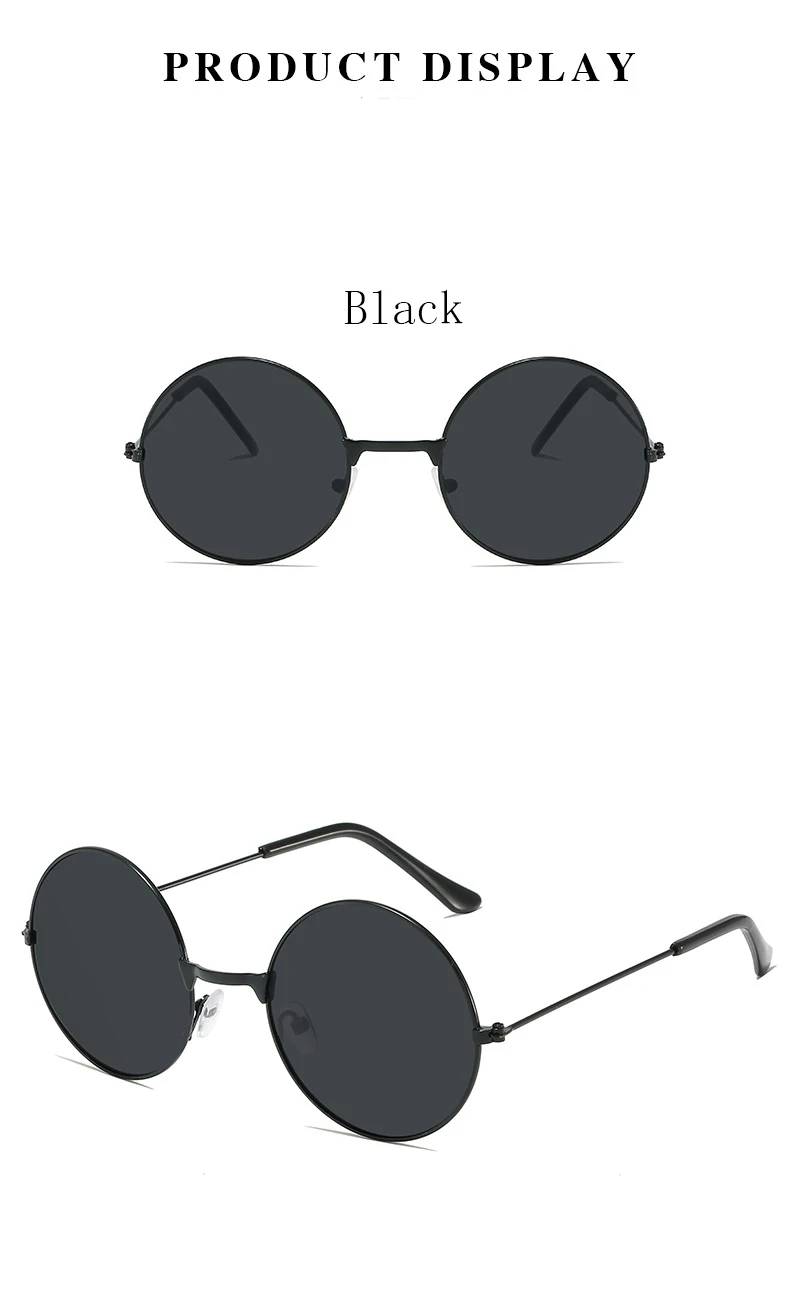 Klassische Vintage Runde Sonnenbrille für Herren und Damen Markendesign Ozeanrot Gelb Metall Runde Sonnenbrille Unisex Eyewear 2025 – Detail 6