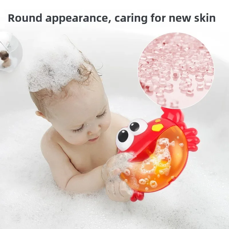 Baby Bath Toys Bubble Machine Duck Crabs Frog Music Kids Bath Toy Bathtub Automatic Bubble Maker Baby Bathroom Toy for Children 3
