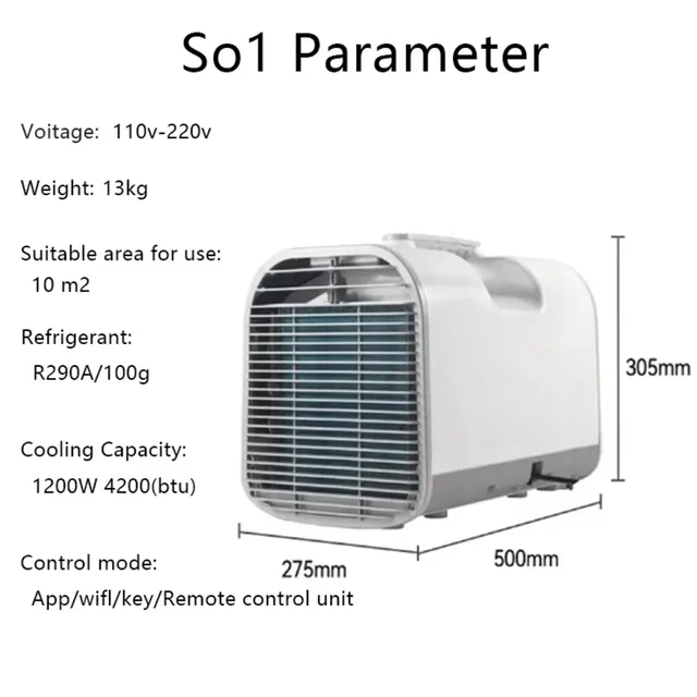Climatiseur portable compact 110V/220V R290, très demandé, pour camping-car, espaces restreints et camping en plein air 1