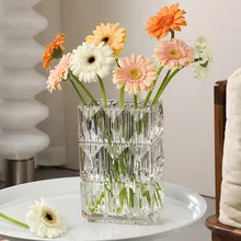 Bright Glass Vase Living Room Decoration Ins Wind Flowers Transparent Simple Small Vase