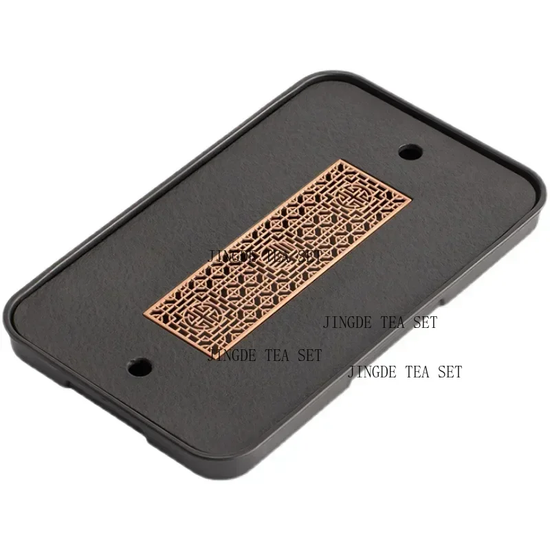 melamine Imitation black stone water storage tea tray Chinese style dry brewed tea tray modern home table decoration