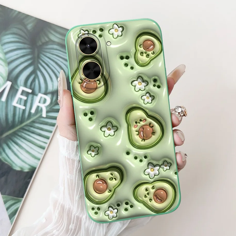 Lovely Avocado Cartoon Soft Silicone Bumper Phone Case