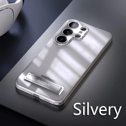 Crystal Clear Shockproof Kickstand Phone Case with Slim Protective Shell - Note10Plus (Silvery)