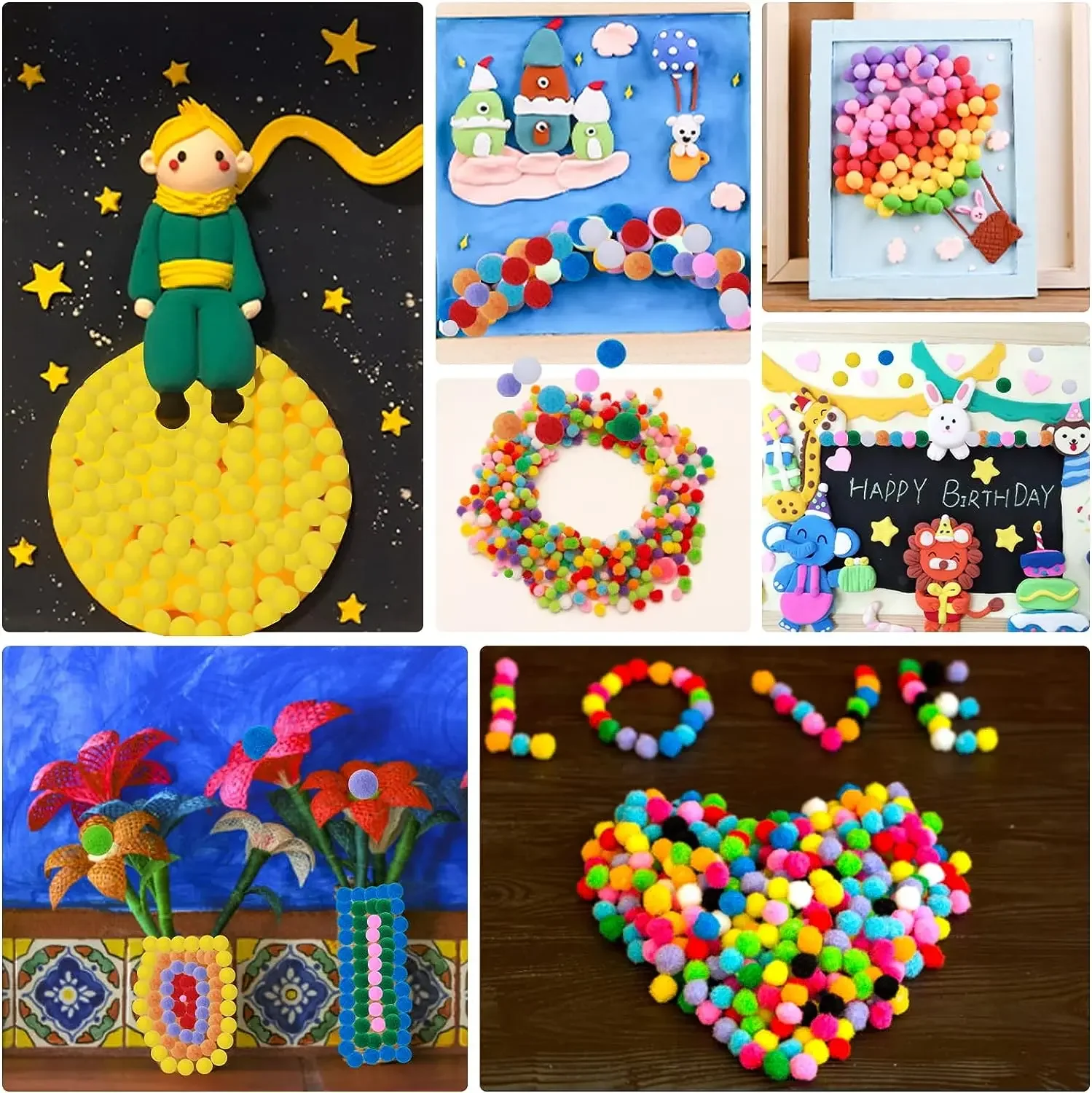 25mm Small Pom Poms Coloured DIY Party Decorations Mixed Soft Fluffy Puff Ball Rainbow Pompoms for Kids Art Crafts School 100pcs cheerleading pom poms