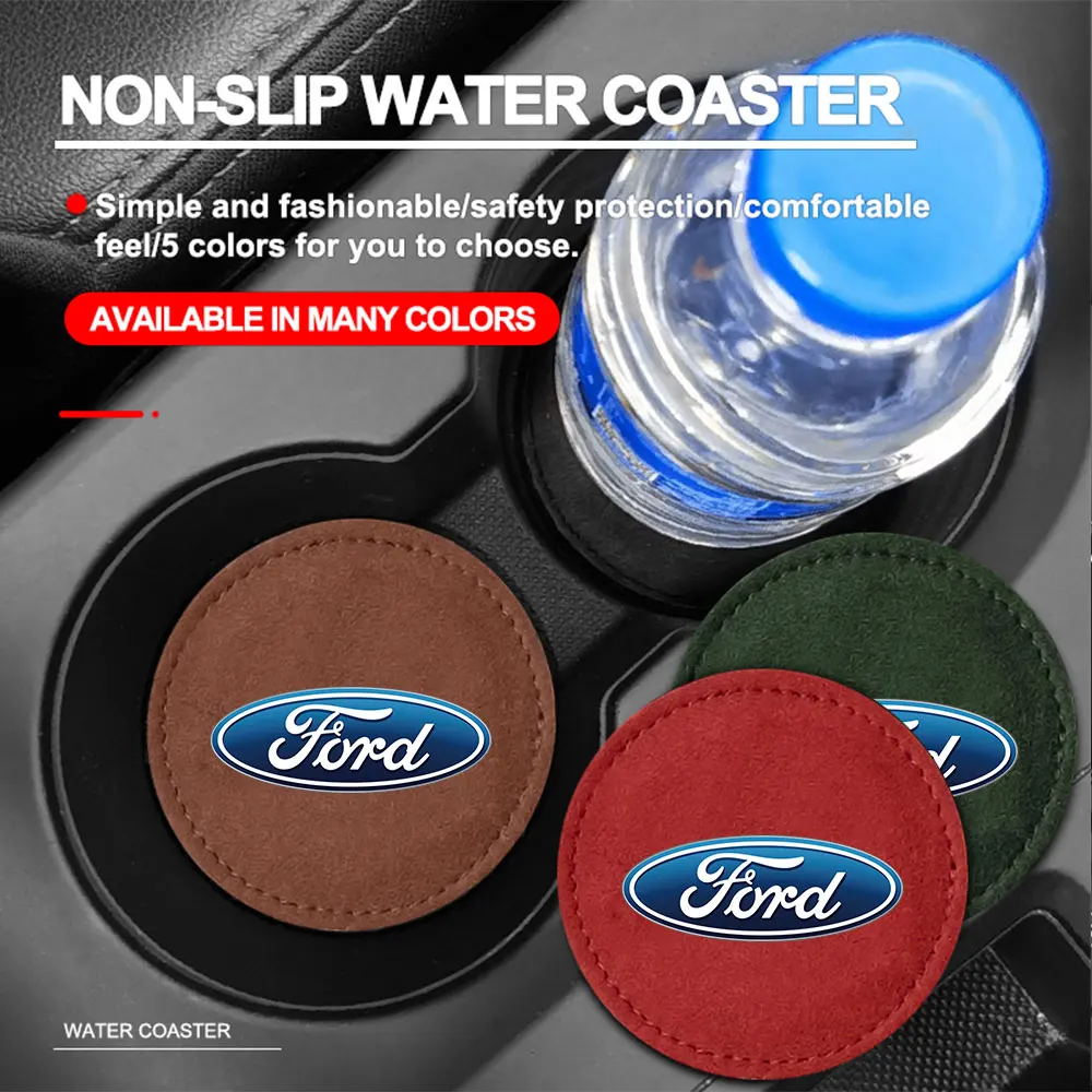 Set of 2 Non-Slip Waterproof Heat-Resistant Car Cup Mats