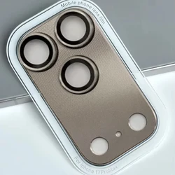 Premium Metal Camera Lens Protector with Tempered Glass and Alloy Case - 17 Pro (Titanium Gold)