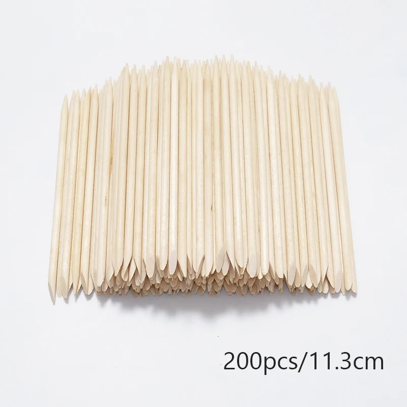 Nail Art Orange Wood Cuticle Sticks - Precision Manicure Tools for Gel Polish and Nail Design