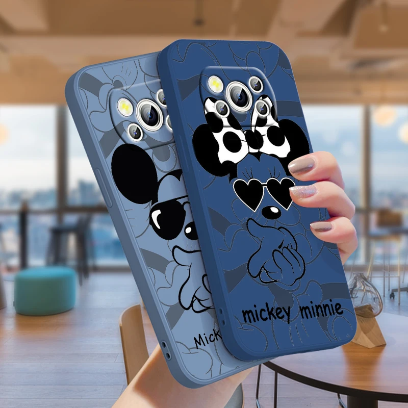 

Cute Disney Mickey Mouse For POCO C50 C40 X4 M5S F4 M4 X3 F3 M3 C3 Pro GT NFC 4G 5G Liquid Rope Phone Case