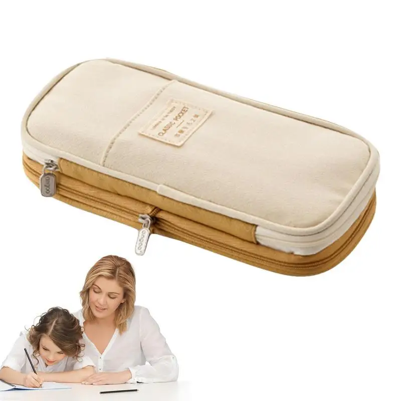 

High Capacity Pencil Pen Case Canvas Bag Pen Organizer Pouch Stationery Box 7x21cm Stationery Box Pencil Bag Pouch Box Organizer