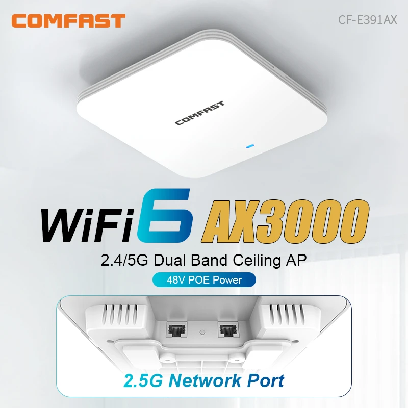 3000Mbps Wireless In-wall AP AX3000 Dual Band Repeater Router 48V POE ...