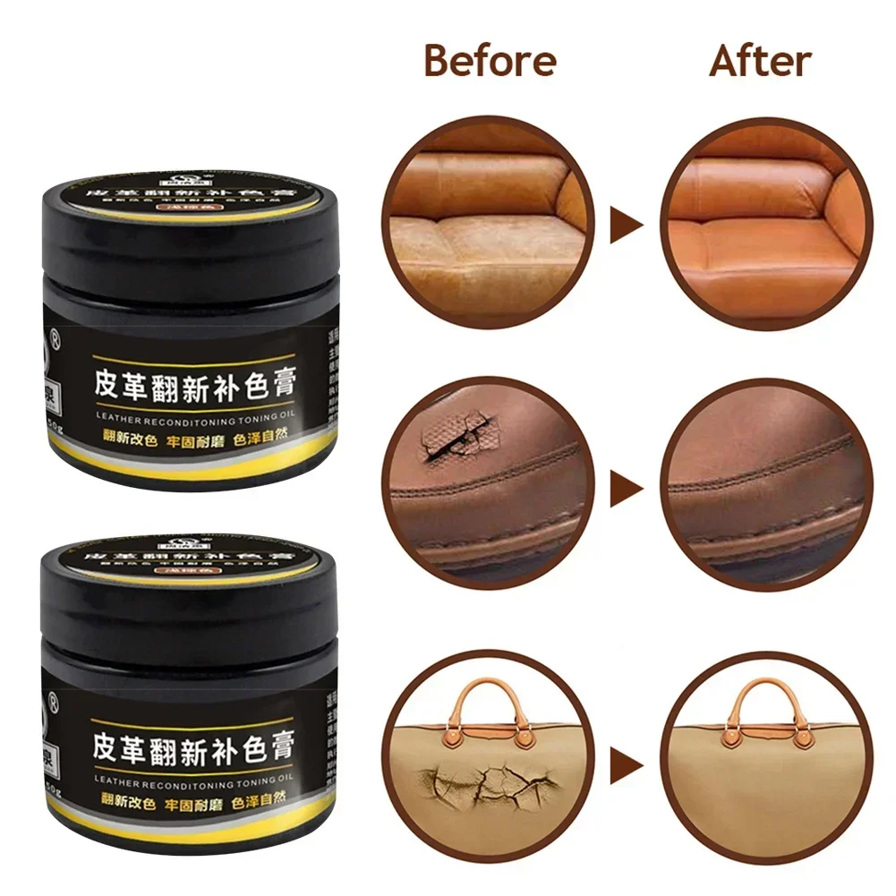 50ml Leather Paint Painting Leather Bag Sofa Shoes and Clothes Free Sponge and Gloves Acrylic Paint Repair Cream