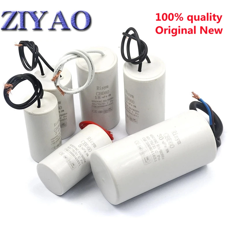 CBB60 450V 3UF 4UF 5UF 6UF 8UF 10UF 12UF 15UF 18UF 20UF 25UF 30UF 35UF 40UF 45UF 50UF Motor Run Capacitors Spade Tabs 450VAC motor run capacitor cbb capacitor motor capacitor