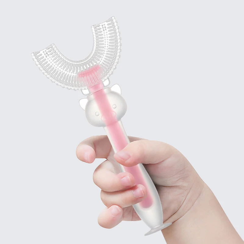 Tanie Ręczna szczoteczka do zębów 360 stopni w kształcie litery U dziecięca pielęgnacja sklep