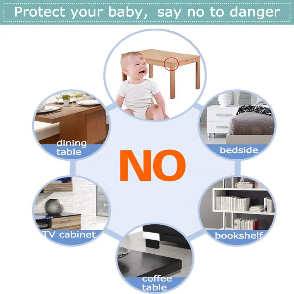 Silicone Table Corner Protector Table Corner Edge Protector Furniture Anti Collision Strip Door Anti Collision Protector Children Baby Safety Cover 10Pcs/20PCS