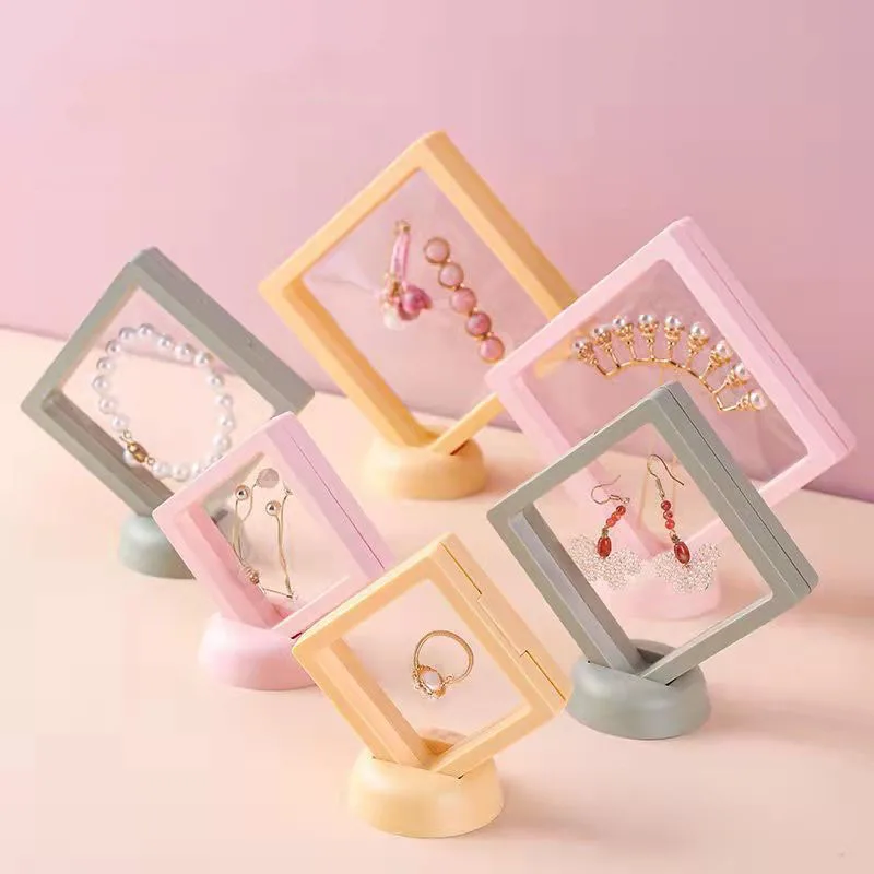 

5Pcs Transparent PE Film Plastic Storage Box Classification Trinket For Jewelry Crystal Gem Box Holder Organizer Earrings Ring