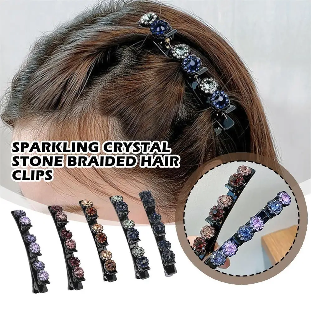 

Clip New Design Hair Accessories Hairpin Duckbill Clip Flower Braided Hairpin Rhinestone Hair Clips Side Bangs Clip