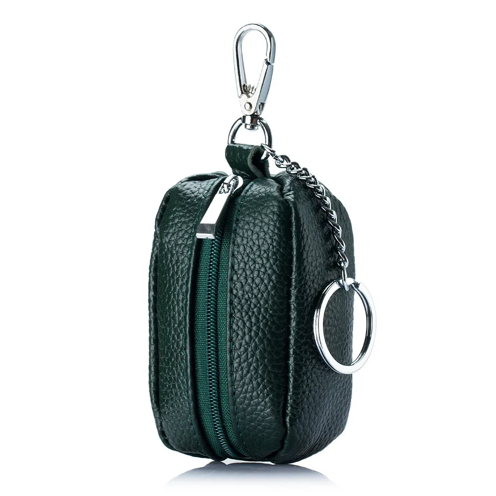 Genuine Leather Large Capacity Soft Key Bag Multi-Function Coin Purse Household Storage Clutch Wallet For Men Women