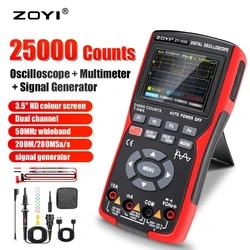 ZOYI ZT703S 3in1 Digital Multimeter 50MHz Bandwidth 280MS Rate PC Waveform Data Storage Dual Oscilloscope Signal Generator