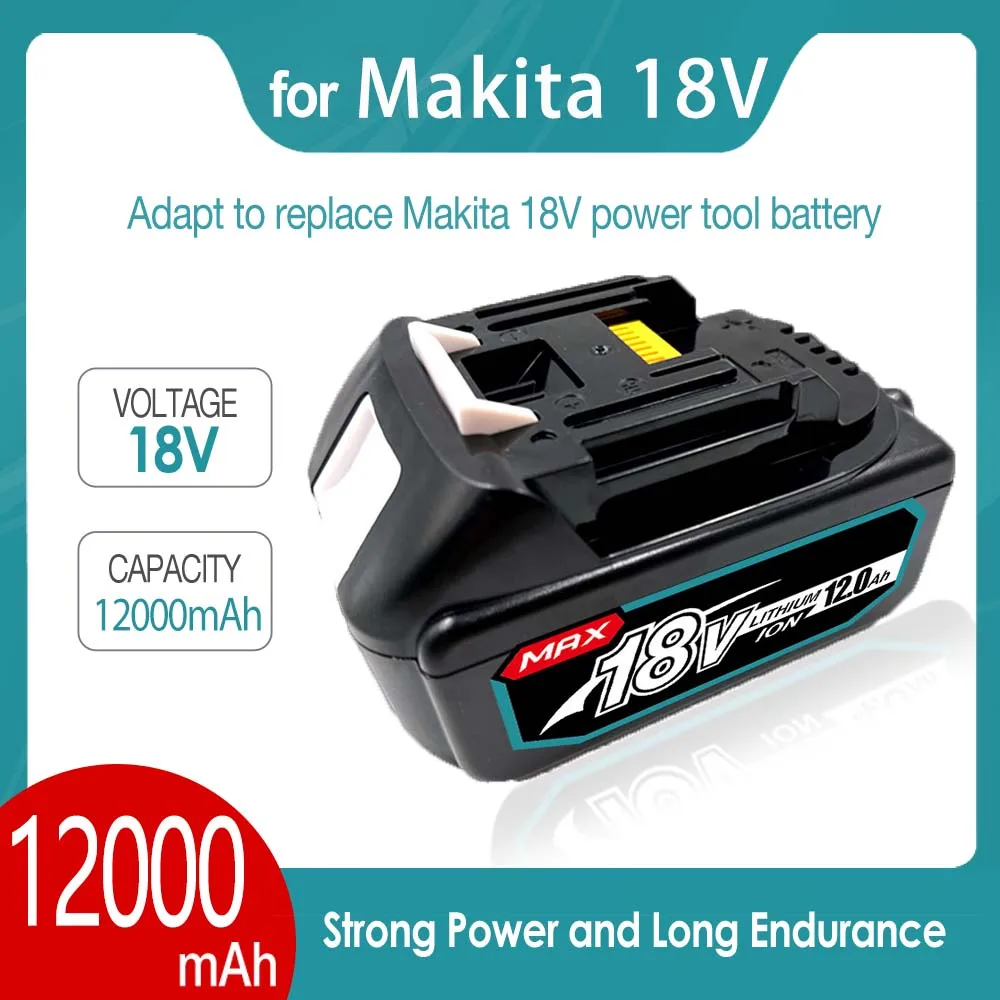 

2023 Upgraded BL1860 Rechargeable 18 V 12000mAh Li-ion Power Tool Battery for Makita BL1840 BL1850 BL1830 BL1860B LXT 400