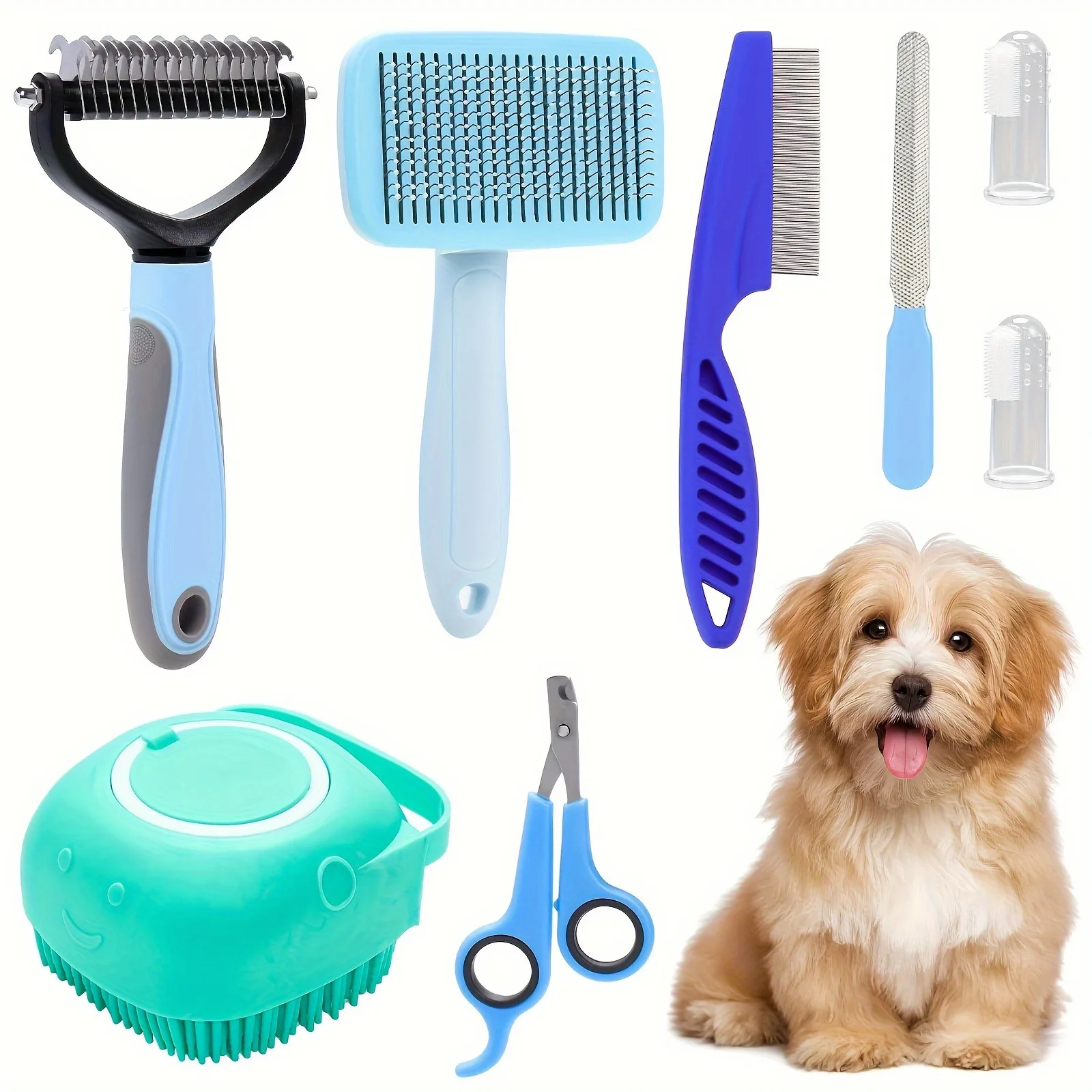 8Pcs Cat Grooming Kit 6
