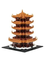 Knew Built Yellow Crane Tower of Ancient China Exquisite Building Blocks Construction Toy, Optional LED Light, Stunning Scenic 1