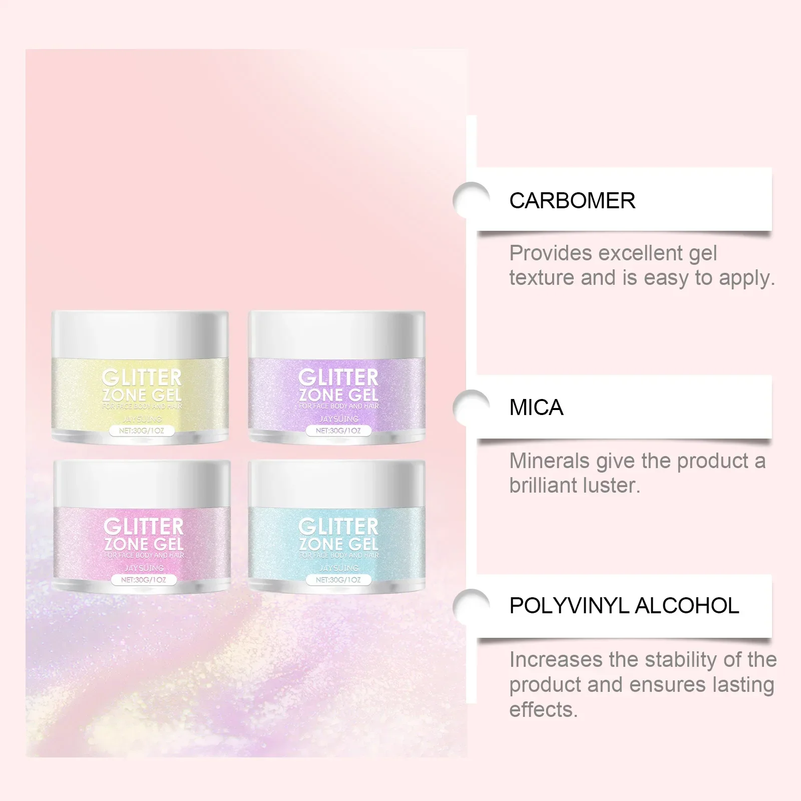 Jaysuing Shimmer Gel Ball Party Carnival Three-dimensional Highlighter Natural Shine Facial and Body Gel Festival Makeup 5