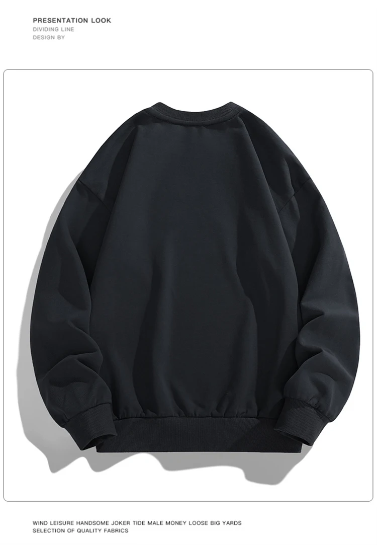 2026 Spring Autumn Men's Solid Color Sweatshirt Round Neck Pullover Men Clothing Harajuku Streetwear Sweatshirt Basic Hoodies