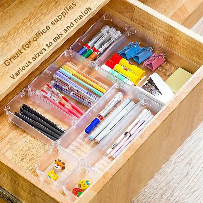 

PCS Desk Drawer Organizer Trays Plastic Drawer Compartment Divider Container 17piece Storage Box For Bedroom Dresser