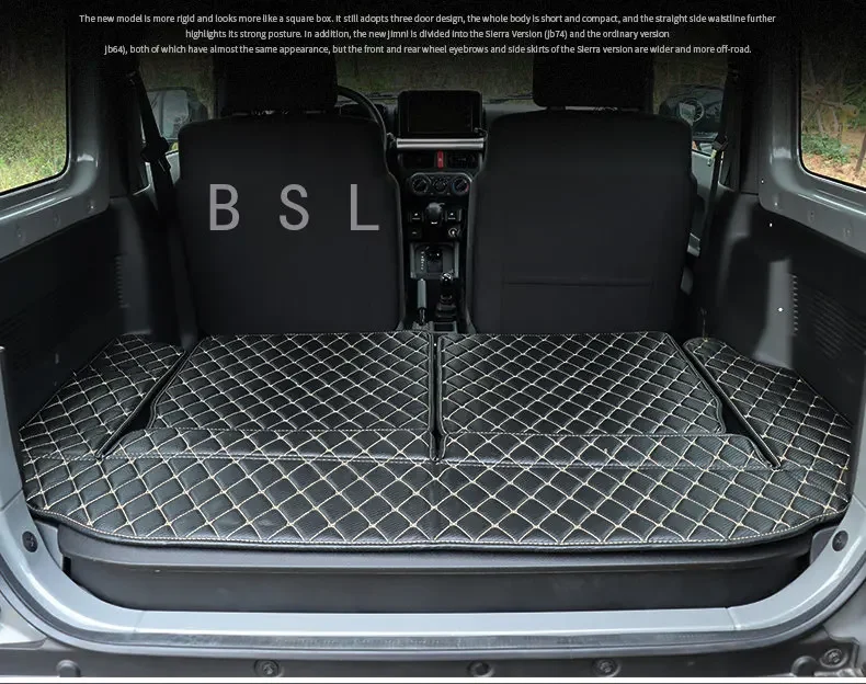 High quality Leather Car Trunk Mat Cargo Liner For Suzuki Jimny JB64 Sierra JB74W 2019 2020 boot Carpet Interior Accessories