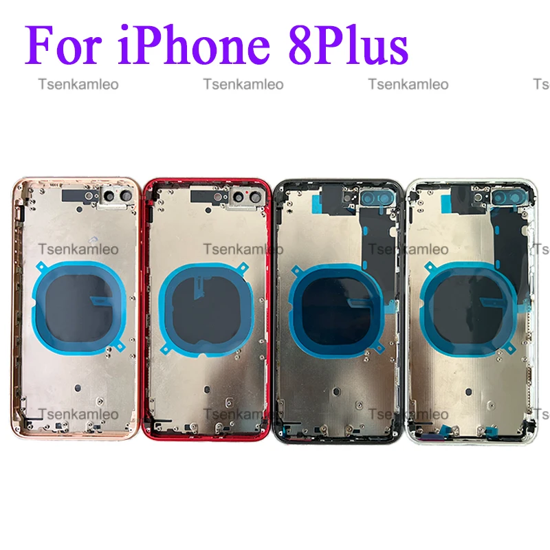 

Задняя крышка корпуса для iPhone 8Plus, стеклянная задняя крышка батарейного отсека, рамка корпуса премиум-класса, Замена + лоток для SIM-карты + боковой ключ