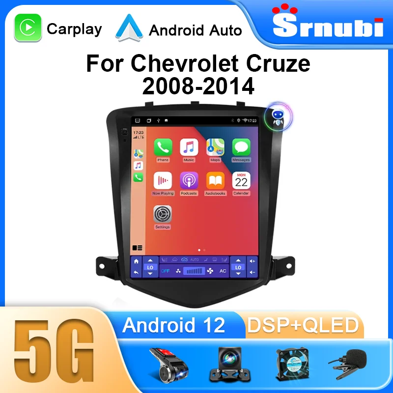 Srnubi Voor Chevrolet Cruze 2008-2014 Carplay Android 12 Auto Radio Multimedia Video Speler Navigaion Head Unit Stereo 2din Audio