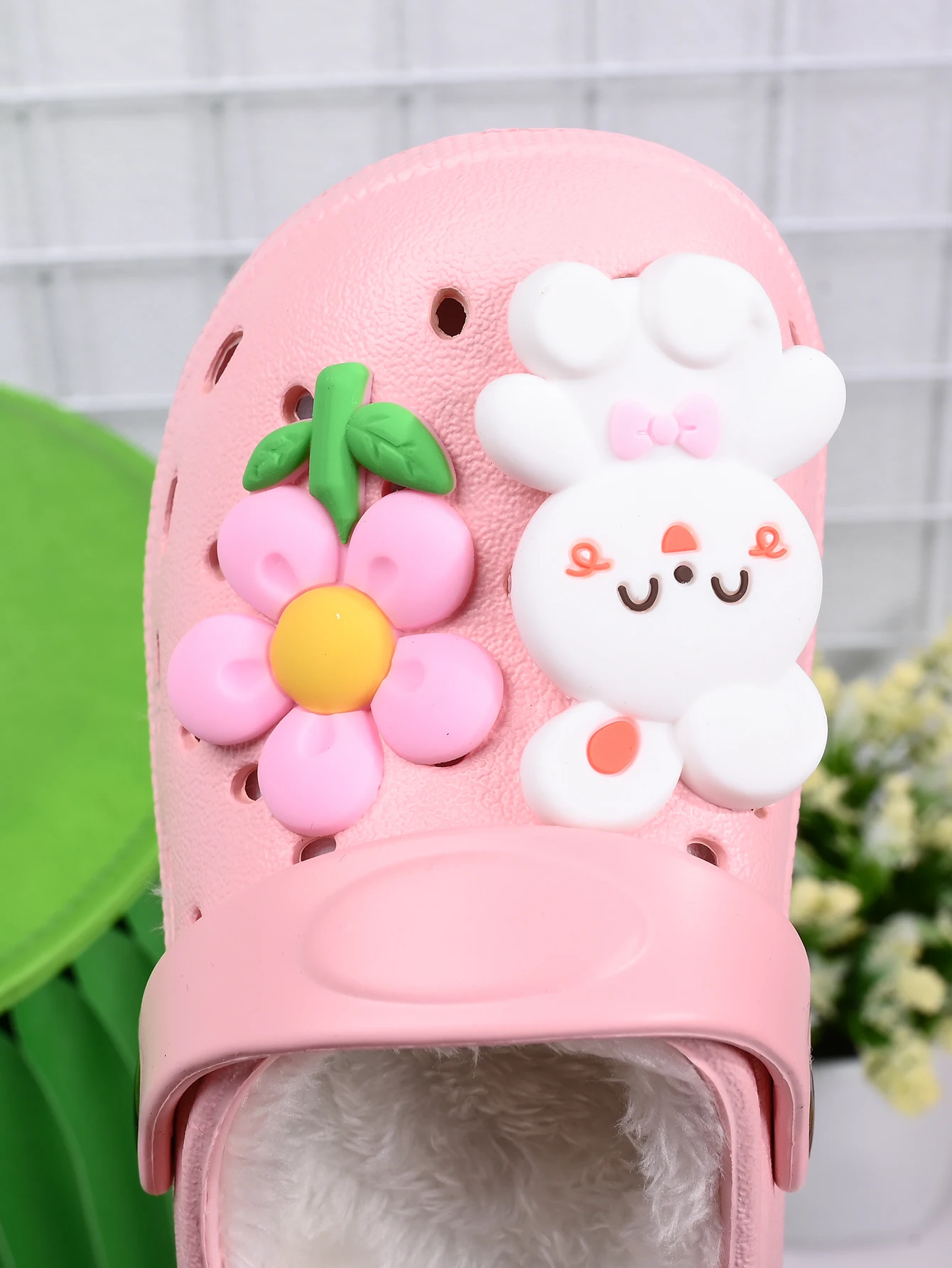 Children's Winter Slippers - Plush Rabbit Pink Girl Anti Slip Cotton Shoes