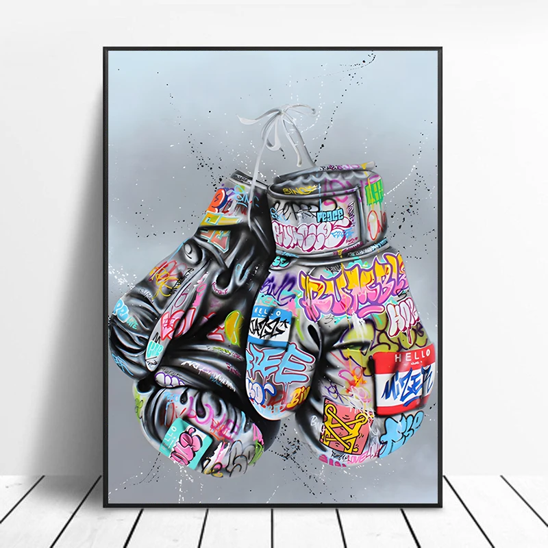 thumbnail image 1 of Póster de arte de pared con gestos de grafiti callejero, mural pop abstracto, decoración moderna para el hogar, pinturas en lienzo, imágenes, impresiones, decoración de la habitación, 1 of 5